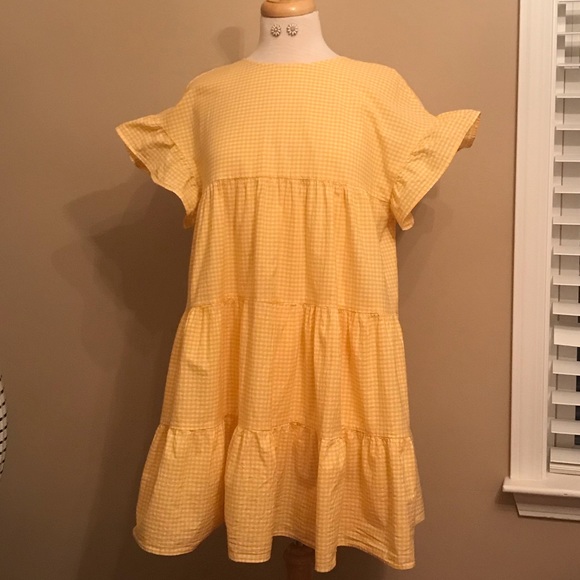 zara yellow gingham dress